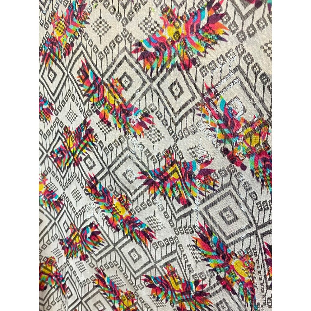 Nicole Miller Artelier Poncho Wrap Cover Up Rainbow Aztec Mexican Black NWT $275 - Picture 11 of 11